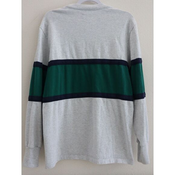 Aimé Leon Dore Men's Sz M Gray Heather Multi Stripe ALD Logo L/S Tee Shirt - Picture 2 of 9